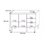 Imagen de Mueble bajo mesada cocina  Flamingo  120cm blanco Cozimax