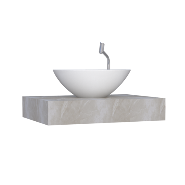 Imagen de Mueble de baño suspendido en porcelanato Peri Beige Pulido 80 cm sin bacha