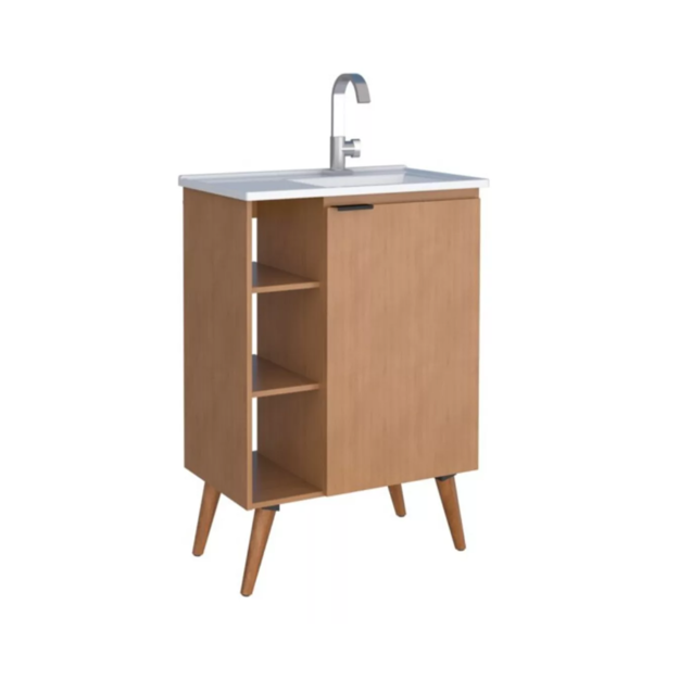 Imagen de Mueble de baño de pie  Hortensia Jequitibá 62 cm con bacha de resina