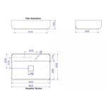 Imagen de Bacha de apoyo rectangular 60x40cm  c/mesa negro mate Deca