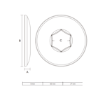 Imagen de Tapajunta acero inoxidable centro hexagonal 1/2" Blukit