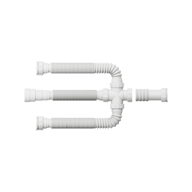 Imagen de Sifón extensible triple blanco Universal