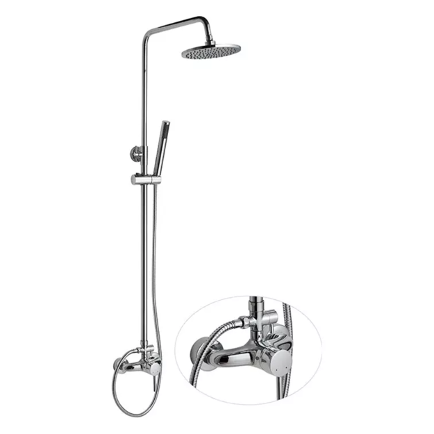 Imagen de Barral de ducha  Monocomando Exterior con transferencia  Milano Cromado Brillante