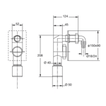 Imagen de Sifón lavarropa de embutir BN blanco 50mm