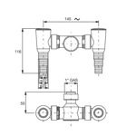 Imagen de Sifón lavarropa doble exterior blanco BN