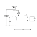 Imagen de Sifón Piquadrato 1"¼ SC.250 PRO