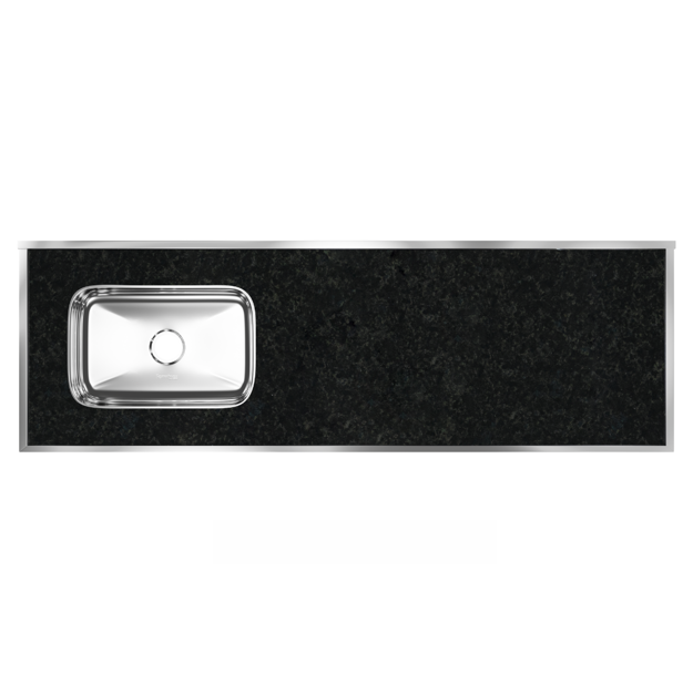 Imagen de Mesada c/pileta inox 160cm Verde Labra Izquierda Forminox