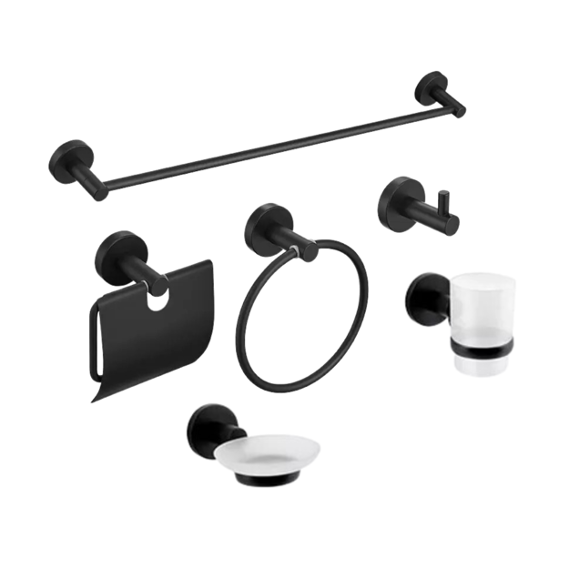 Imagen de Kit de 6 piezas Milano negro mate