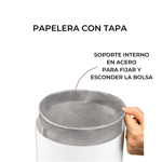 Imagen de Papelera blanco y cromo