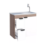 Imagen de Mueble de baño suspendido Margarita Blanco 60 cm con bacha de resina