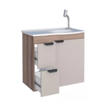 Imagen de Mueble de baño suspendido Margarita Beige 60 cm con bacha de resina