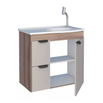 Imagen de Mueble de baño suspendido Margarita Beige 60 cm con bacha de resina