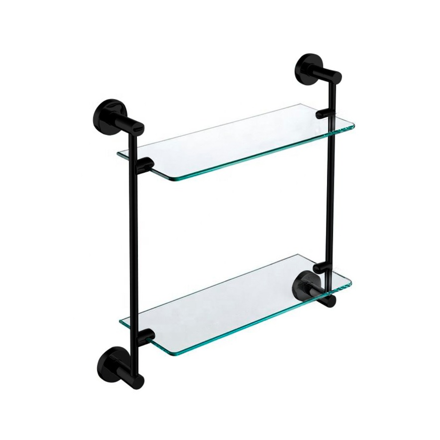 Imagen de Repisa de vidrio doble Negra