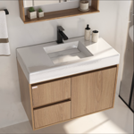 Imagen de Mueble De Baño Suspendido Nicole 78 Cm Mesada y bacha embutida en resina natural