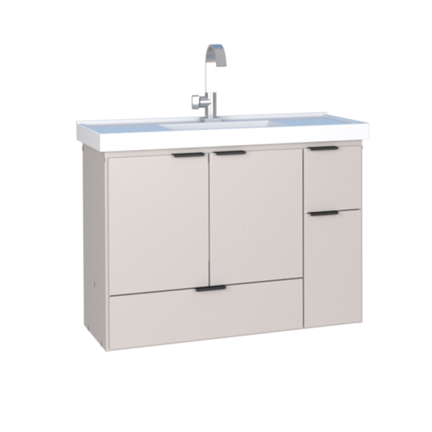 Imagen de Mueble de baño suspendido Orquidea Beige 80 cm con bacha de resina