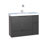 Imagen de Mueble de baño suspendido Orquidea negro 80 cm con bacha de resina