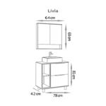 Imagen de Mueble de baño de pie Livia 78 cm  sin bacha