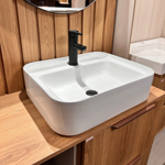 Imagen de Bacha de apoyo rectangular 51x40 cm c/mesa blanco brillante Dmc