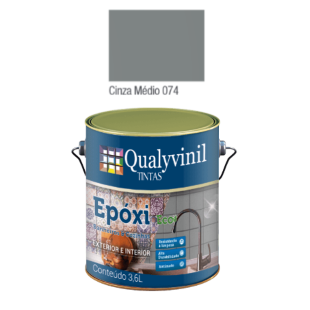 Imagen de Epoxi base agua premium acetinado cinza 3,6 L
