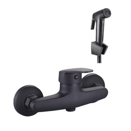 Imagen de Grifería de ducha higiénica Monocomando  Capri Negro mate