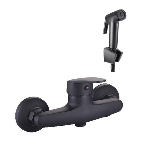 Imagen de Grifería de ducha higiénica Monocomando  Capri Negro mate