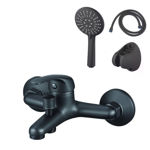 Imagen de Grifería de ducha Monocomando exterior con transferencia Capri Negro mate