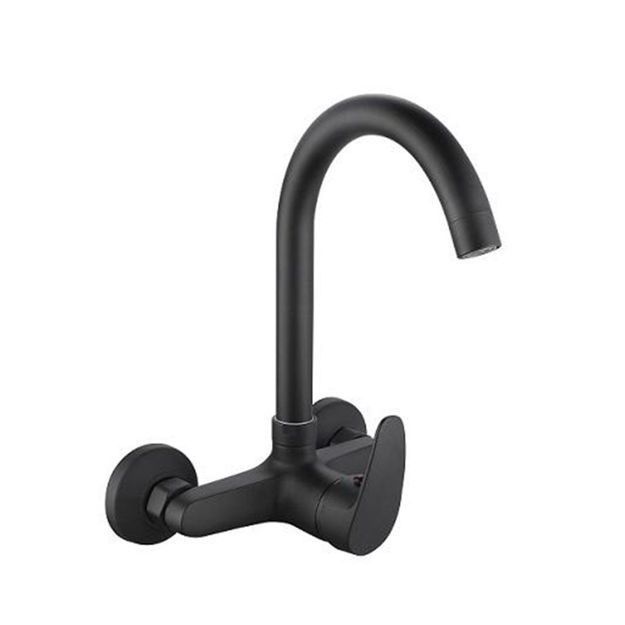 Imagen de Grifería de cocina Monocomando de pared Capri Negro Mate