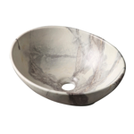 Imagen de Bacha de apoyo Ovalada 41x33 cm blanca Marmolada mate Dmc