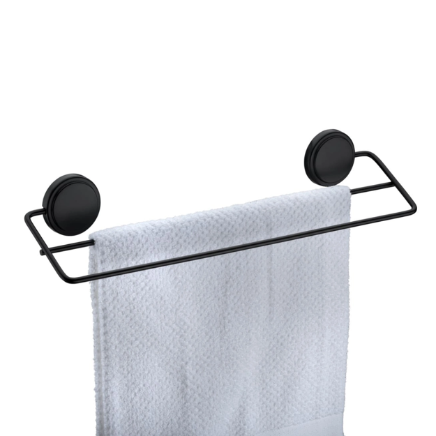 Imagen de TOALLERO DOBLE ADHESIVO 45 CM NEGRO MATE