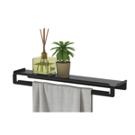 Imagen de TOALLERO CON ESTANTE 50CM NEGRO MATE