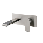 Imagen de Grifería de lavatorio Monocomando de pared Loft Gris Satinado