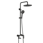 Imagen de Barral de ducha Monocomando exterior con Transferencia Chronos negro mate