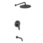 Imagen de Grifería de ducha Monocomando embutida con Transferencia Chronos negro mate