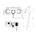 Imagen de Grifería de ducha Monocomando exterior negro