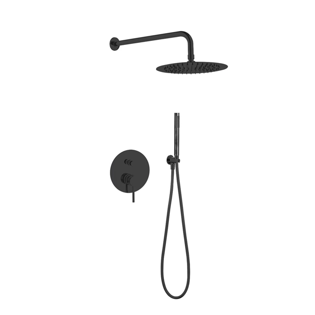 Imagen de Grifería de ducha Monocomando de embutir con transferencia Fasano Negro Mate