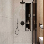 Imagen de Grifería de ducha Monocomando de embutir con transferencia Fasano Negro Mate