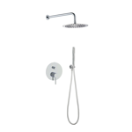 Imagen de Grifería de ducha Monocomando de embutir volante labrado cromo