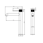 Imagen de Grifería de lavatorio Monocomando Alto de mesada volante labrado cromo
