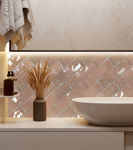 Imagen de Cerámica de pared Brick Aquarela Rose 7,5x25 cm Brillante