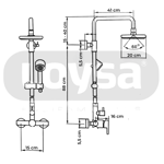 Imagen de Barral de ducha Monocomando Exterior con transferencia  Celtic Grafito
