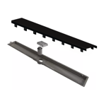 Imagen de ELLEVE Receptaculo tapa inox negro mate 50cm salida central Versatile