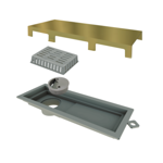 Imagen de ELLEVE Receptaculo tapa ac inox gold 25cm Tiny