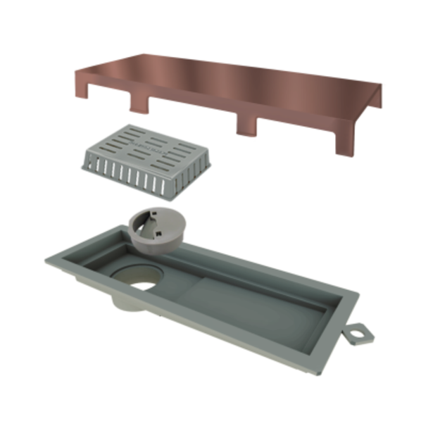 Imagen de ELLEVE Receptaculo tapa ac inox rosa gold 25cm Tiny