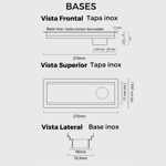 Imagen de ELLEVE Receptaculo tapa inox satinado 25cm perforado Tiny