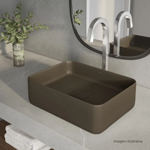 Imagen de Bacha de apoyo rectangular 40x30 cm Marrón mate Deca