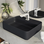 Imagen de Bacha de apoyo rectangular 50x40 cm C/mesa Negro mate Deca