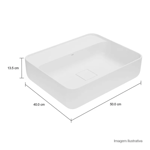 Imagen de Bacha de apoyo rectangular 50x40 cm c/mesa blanco Deca