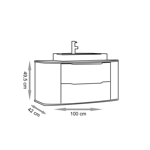 Imagen de Mueble de baño Suspendido Alice Blanco 100cm sin bacha