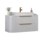 Imagen de Mueble de baño Suspendido Alice Blanco 100 cm con Bacha de Loza