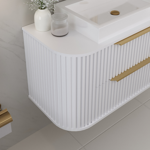 Imagen de Mueble de baño Suspendido Alice Blanco 100 cm con Bacha de Loza